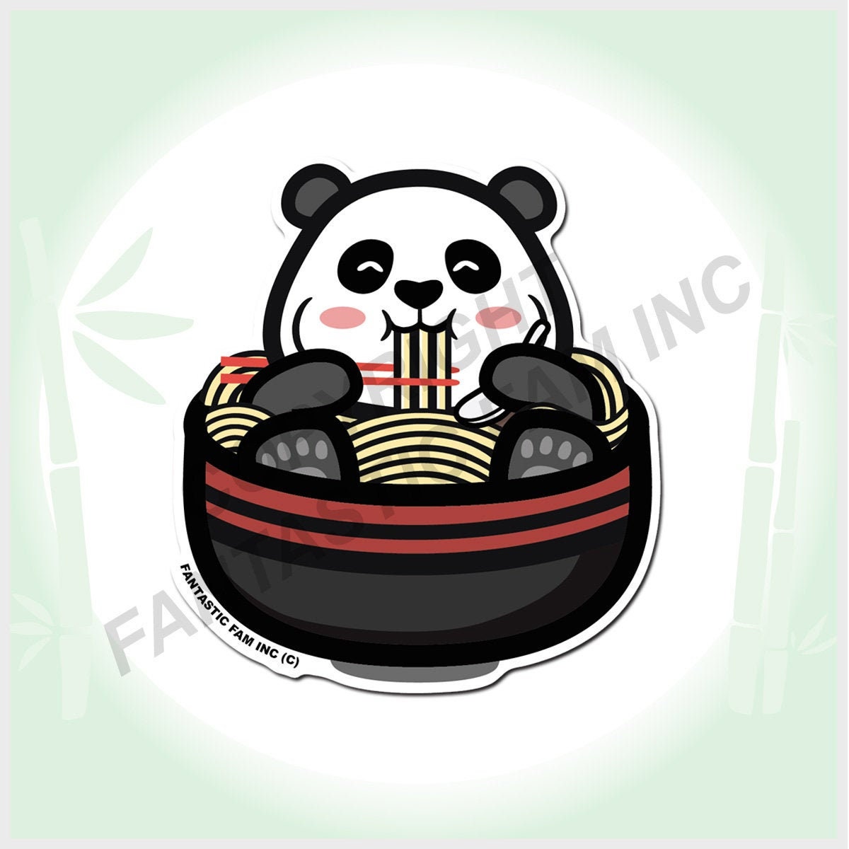 Ramen Panda Vinyl Sticker