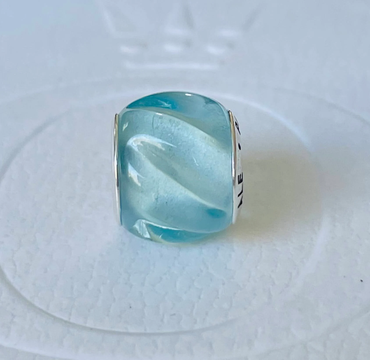 Pandora Essence Blue Swirls European Glass Charms Bead