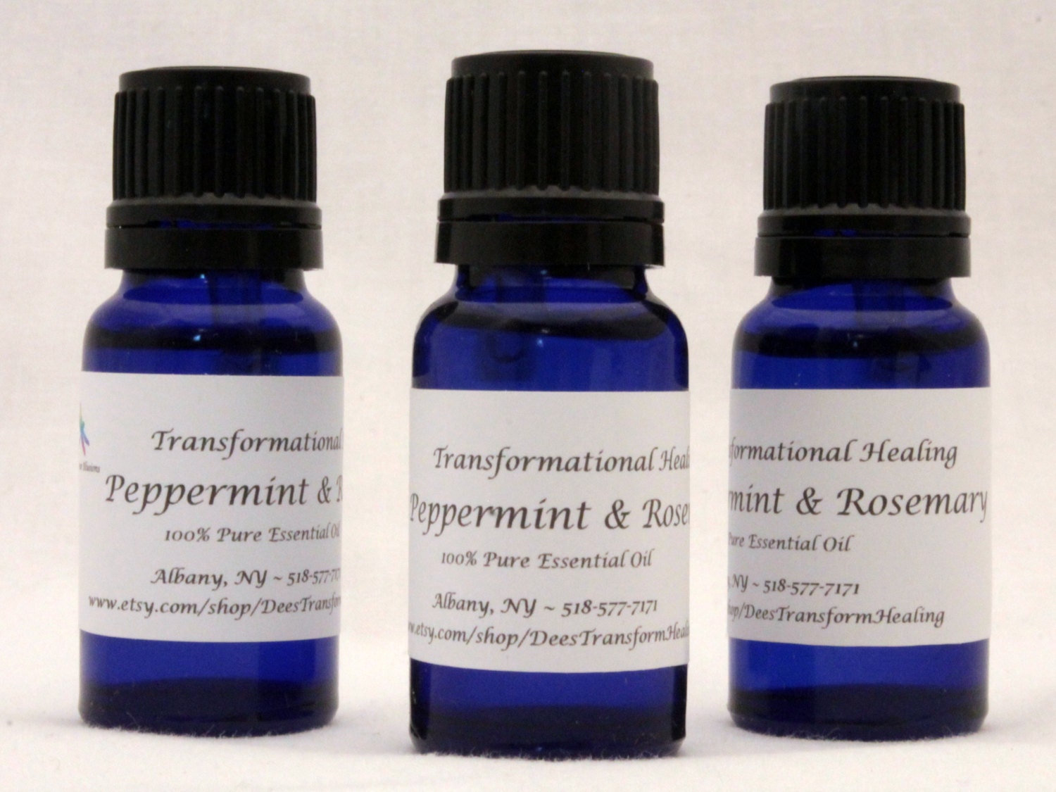 Peppermint & Rosemary Essential Oil Blend 100% Pure - Breathe Free Relaxation Massage Fibromyalgia Pain Dees Transformational Healing