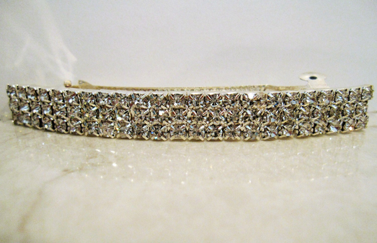 Crystal Silver Hair Barrette Clip Bridal