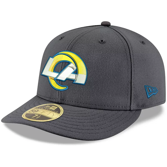 Men's New Era Graphite Los Angeles Rams Storm II Low Profile 59FIFTY Fitted Hat, Size: 7 1/8, Dark Grey