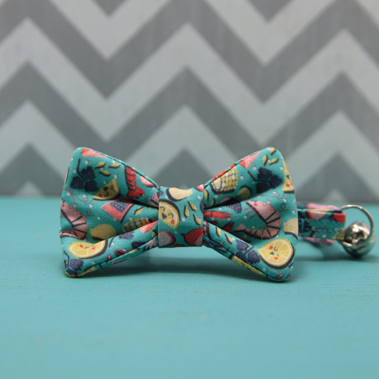 Cat Bow Tie Collar - Seafood Boil Breakaway with Bell