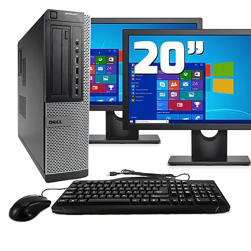 Dell OptiPlex 7010 Refurbished Desktop Computer with Dual 19" Monitors, Intel i5,16GB Memory, 2TB HDD, Windows 10 Pro