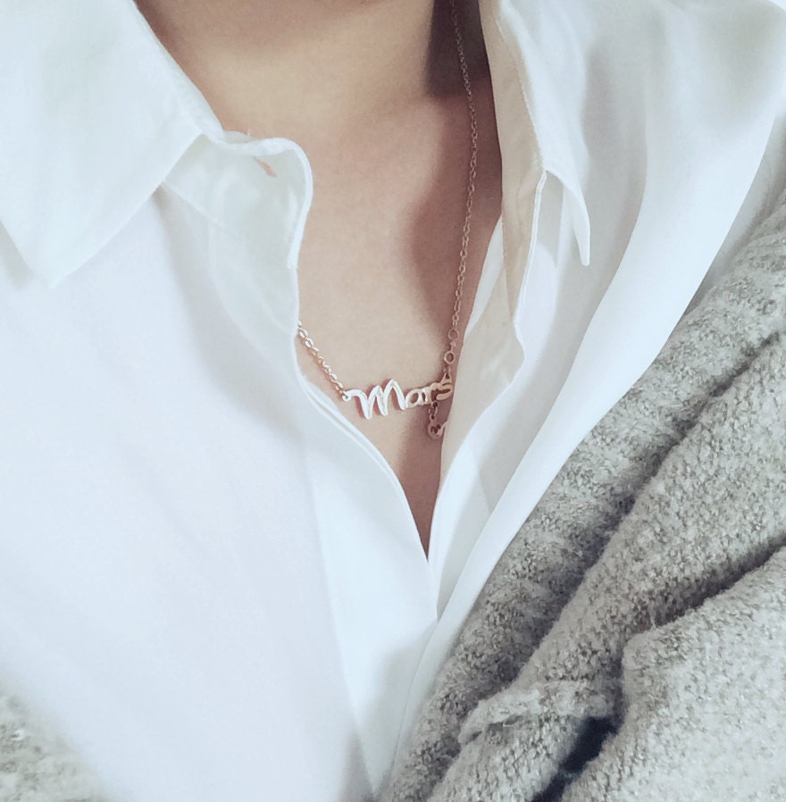 Mars Aries Necklace Horoscope The Ram 18K Rose Gold Charm Star Sign Pendant