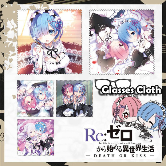 Pack Of 5Pcs Re Zero Starting Life in Another World Anime Glasses Cloth Screen Iphone Lens Cleaning Emilia Rem Ram Beatrice