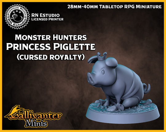 Princess Piglette | Cursed Royalty | Rn Estudio Monster Hunters Vol. 2 28mm 32mm Dnd Pathfinder Resin Tabletop Mini