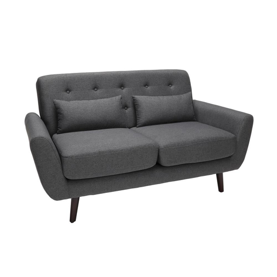 OFM 161 Collection Midcentury Dark Gray Polyester/Blend Loveseat | 161-FLS2-DGRY