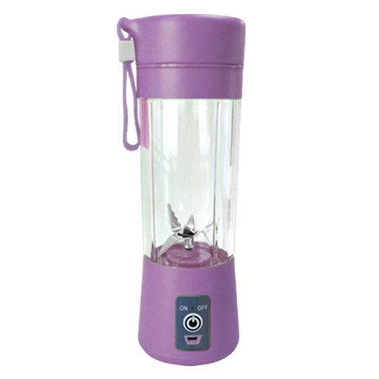 400ml Portable 6 Blades Blender USB Rechargeable Fruit Juice Cup Bottle Mixer - purple, 2
