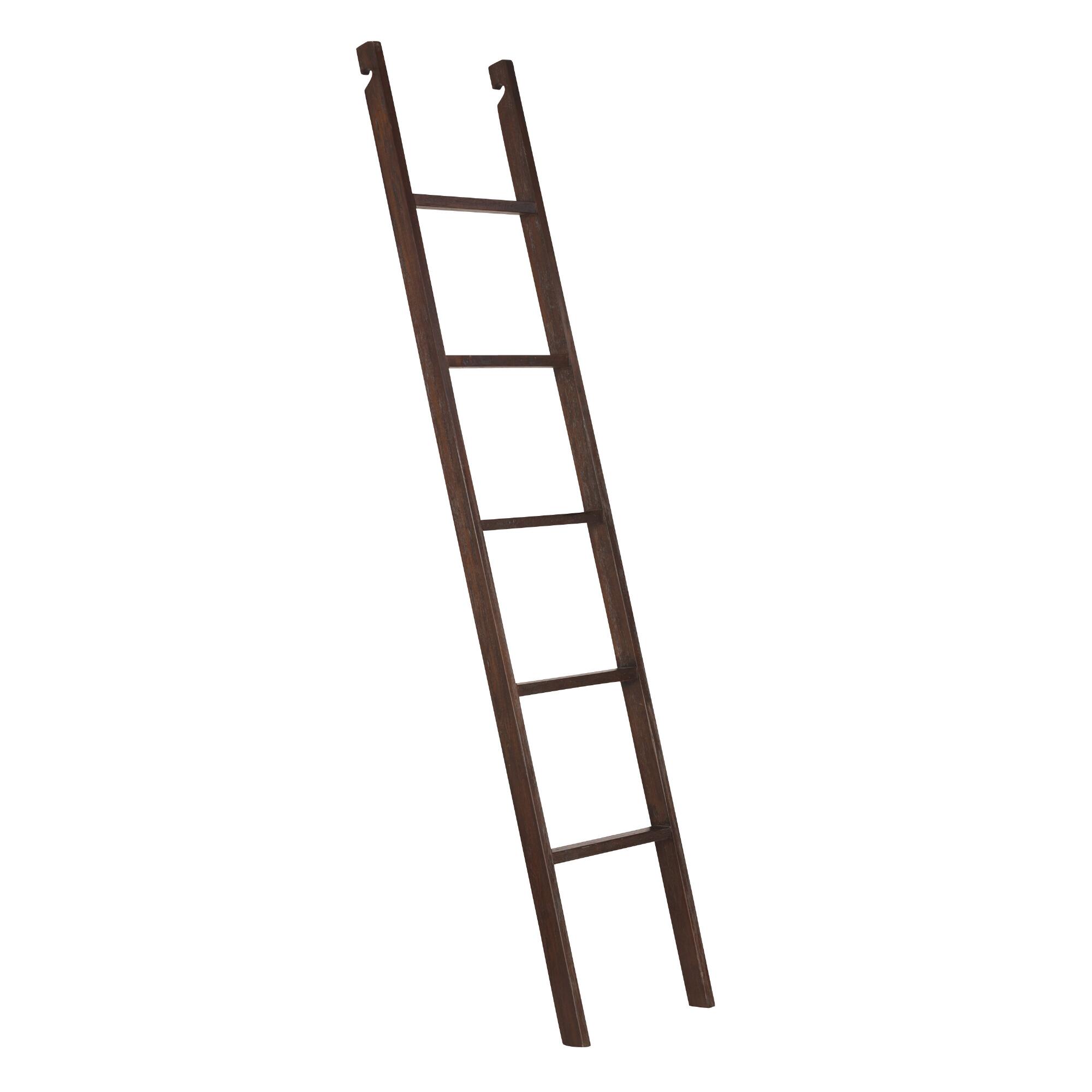 Espresso Augustus Bookshelf Ladder: Brown - Wood by World Market