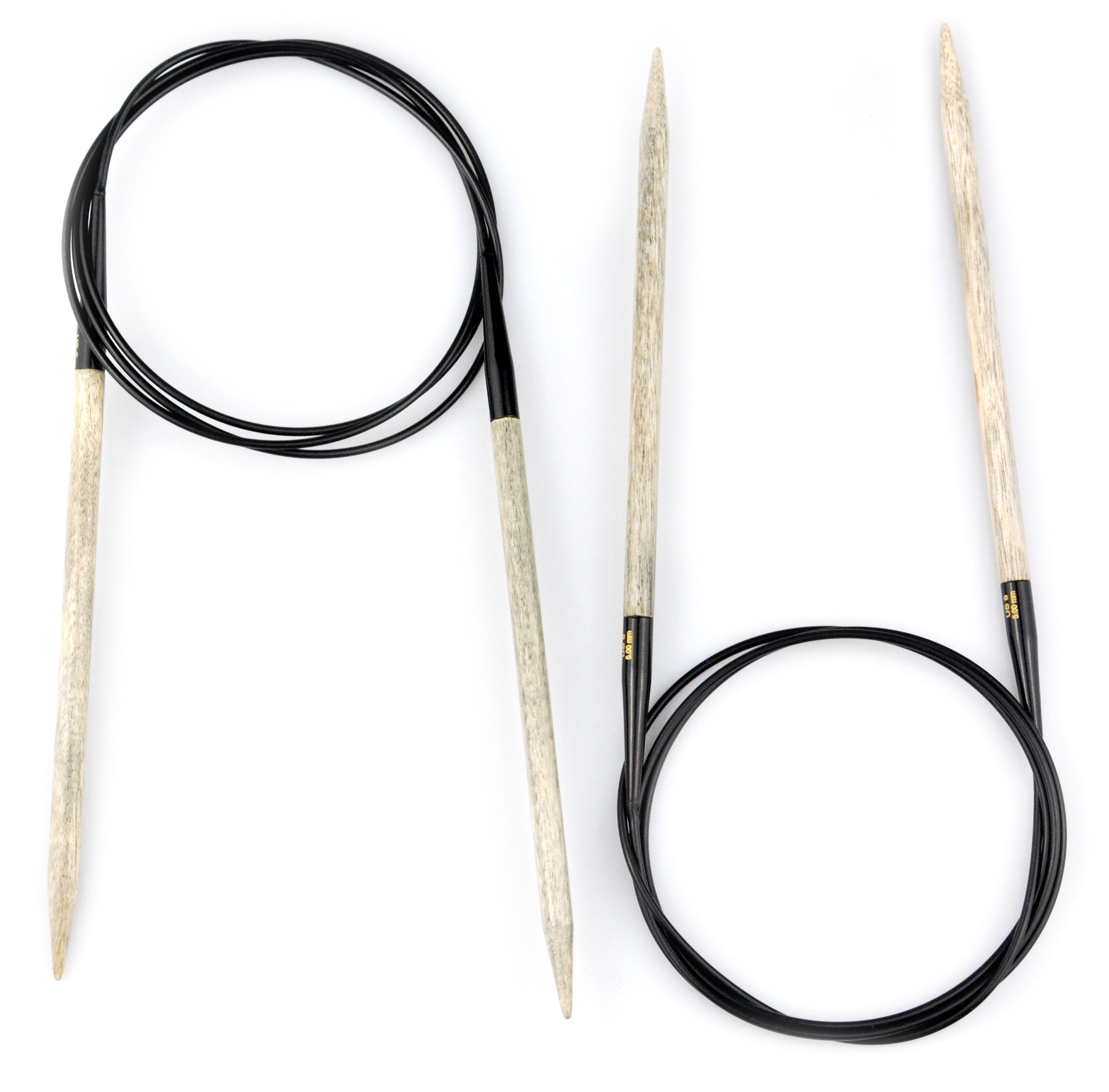 Lykke 24 Inch Fixed Circular Needle Cords Cables Driftwood Wood Knitting Needles Choose Size 0 Through 17