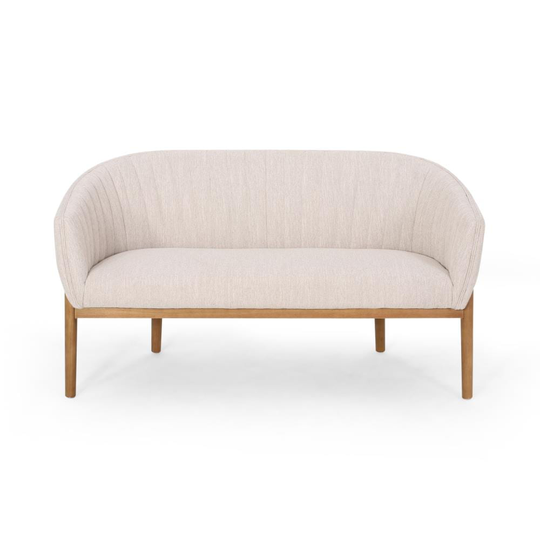 Best Selling Home Decor Galena Midcentury Beige Polyester/Blend Loveseat in Off-White | 310241
