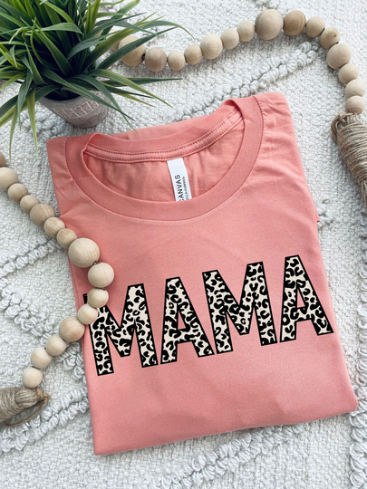 Leopard Print Mama T-Shirt, Mom Shirt