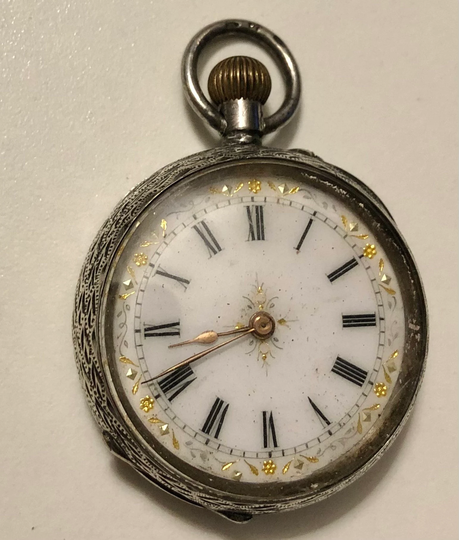 Antique Victorian Swiss Pendant Watch Ladies Enameled