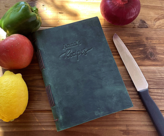 Personalized Recipe Book Kitchen Leather Cook Gift For Mom Chef New Home