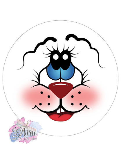 Bunny Face 11.75" Round Sign Spring Sign Cute
