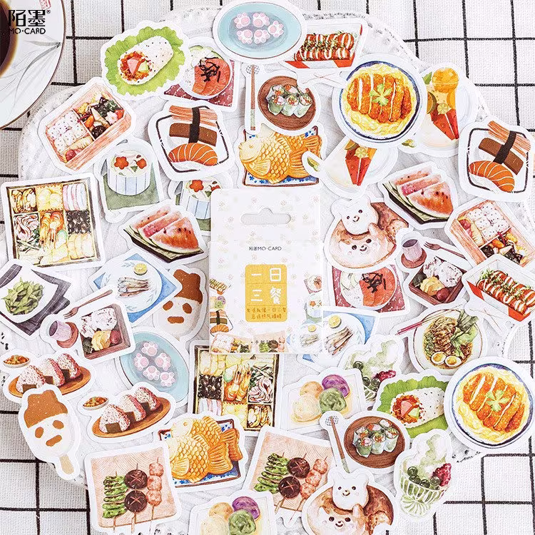 Momo Pack Of 46 Asian Food Decorative Stationery Stickers Journaling Scrapbooking Sticker