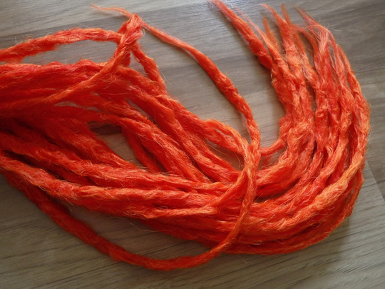Synthetic Dreadlocks - Custom Color Blend Blaze Red Orange Crocheted Natural Texture Dreads Made To Order