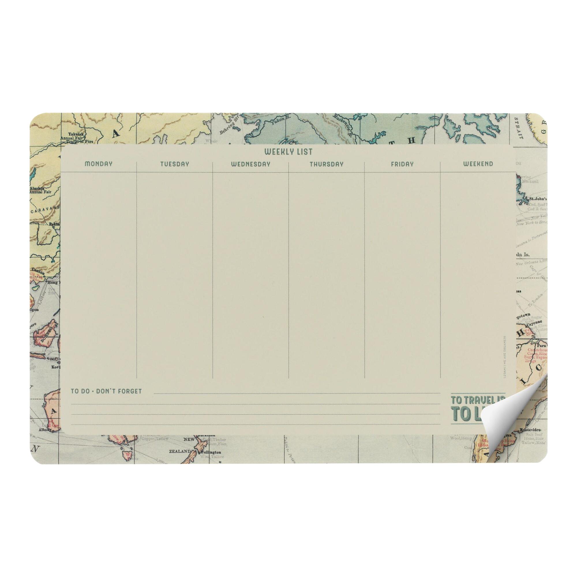 Legami Travel Map Weekly Planner Notepad and Mousepad: Multi - Paper by World Market