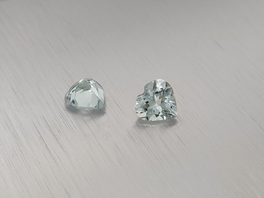 Certificate Aquamarine 7 Xmm Heart Cut Faceted Loose Gemstone Beryl Gem