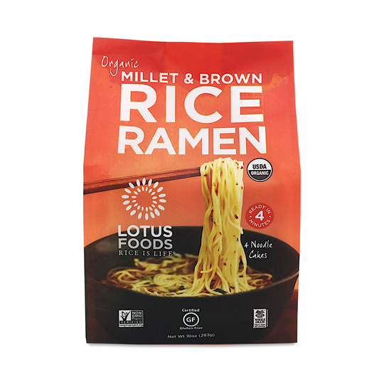 Lotus Foods Organic Millet & Brown Rice Ramen 4-pack 10 oz bag