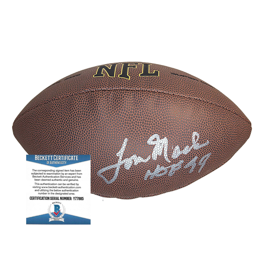 Tom Mack L.a. Rams Signed Nfl Football Proof Photo Beckett Bas Cert Autographed