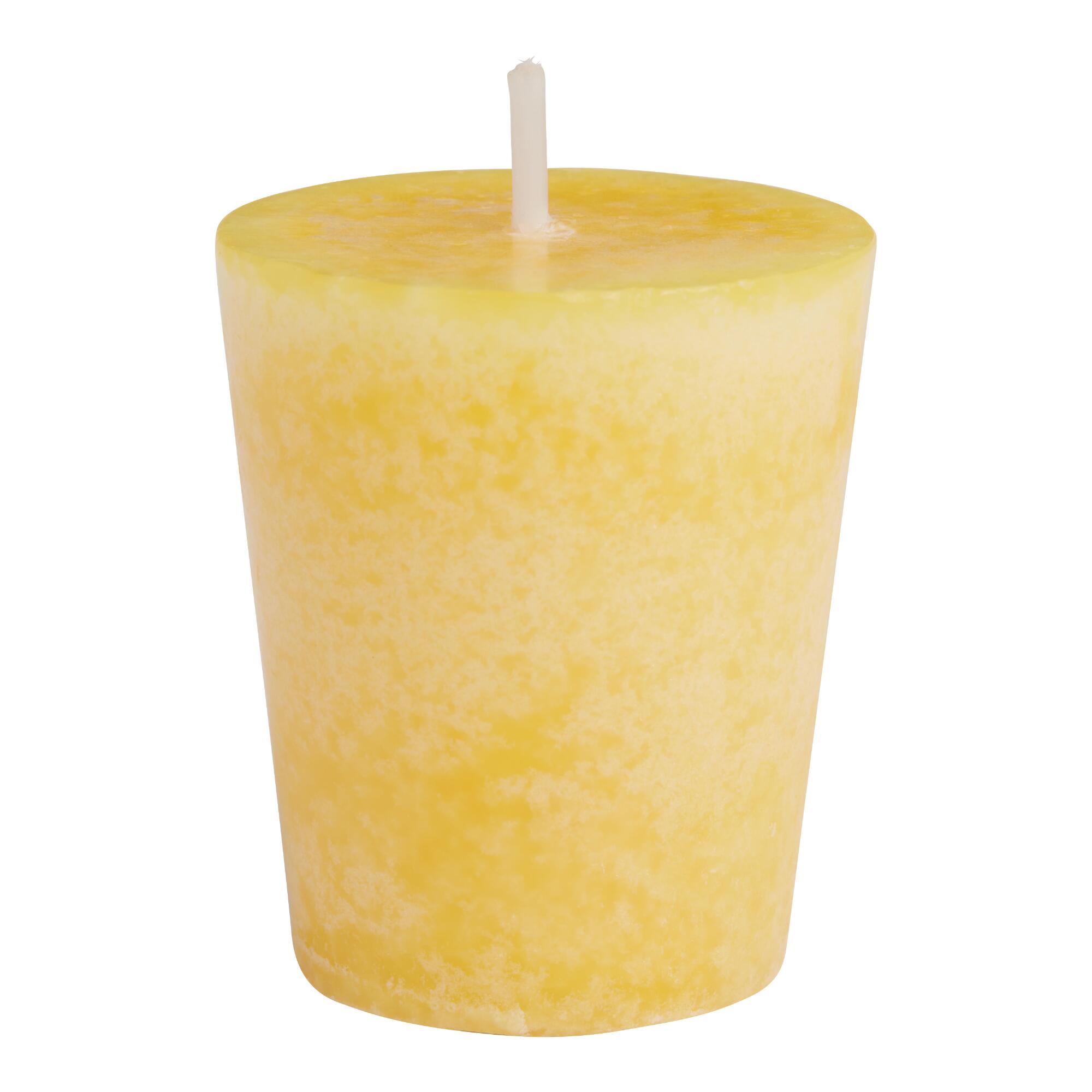 Limoncello Mottled Votive Scented Candles 4 Pack: Yellow - Scented Wax by World Market