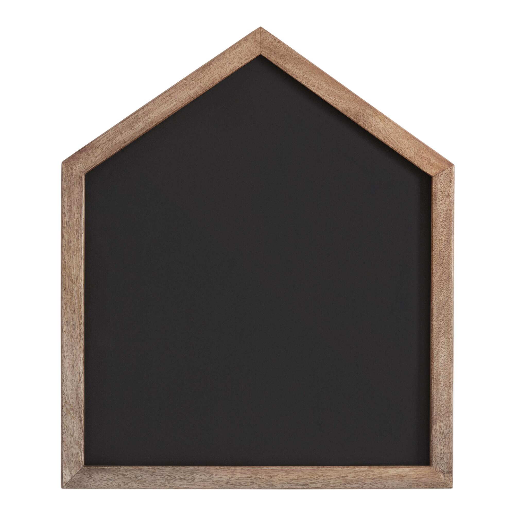 Wood House Shaped Magnetic Chalkboard: Black/Wood by World Market