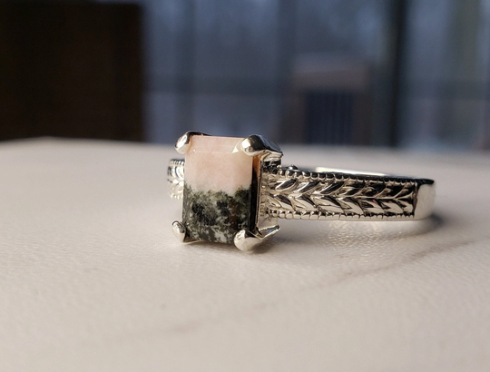 Natural Porphyry Diorite Ring