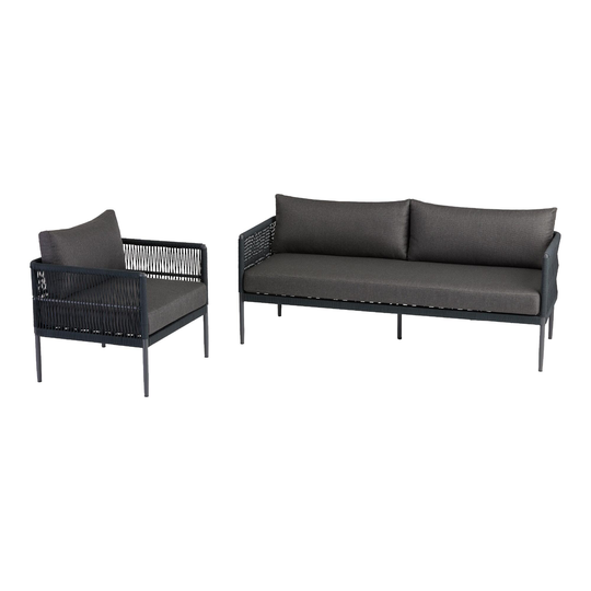 Dark Gray Rope Matteo Outdoor Patio Seating Collection by World Market