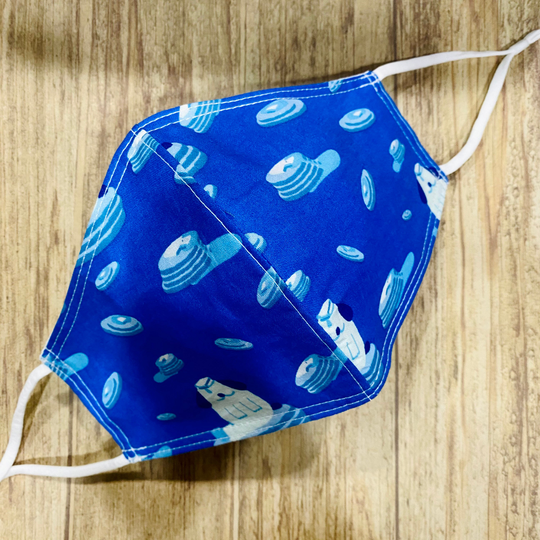 Blue Pup Print Cotton Face Mask | Reversible & Adjustable Straps