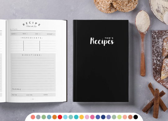 Personalized Recipe Book With Measurement Page. Write Your Own 228 Recipes Custom Gift For Birthday, Mom & Dad. Hard-Soft Covers