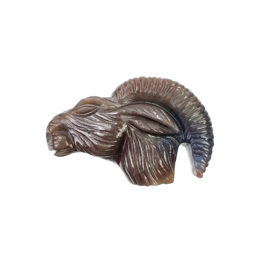 Multi Sapphire Carving 62.70Cts Natural Untreated Unheated Sapphire Hand Carved Ram Head 2628mm | With Video