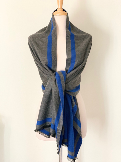 Cashmere Blend Reversible Large Wrap Shawl Scarf, Cashmere Cotton Wrap, Luxe Shawl, Timeless, Two Sided