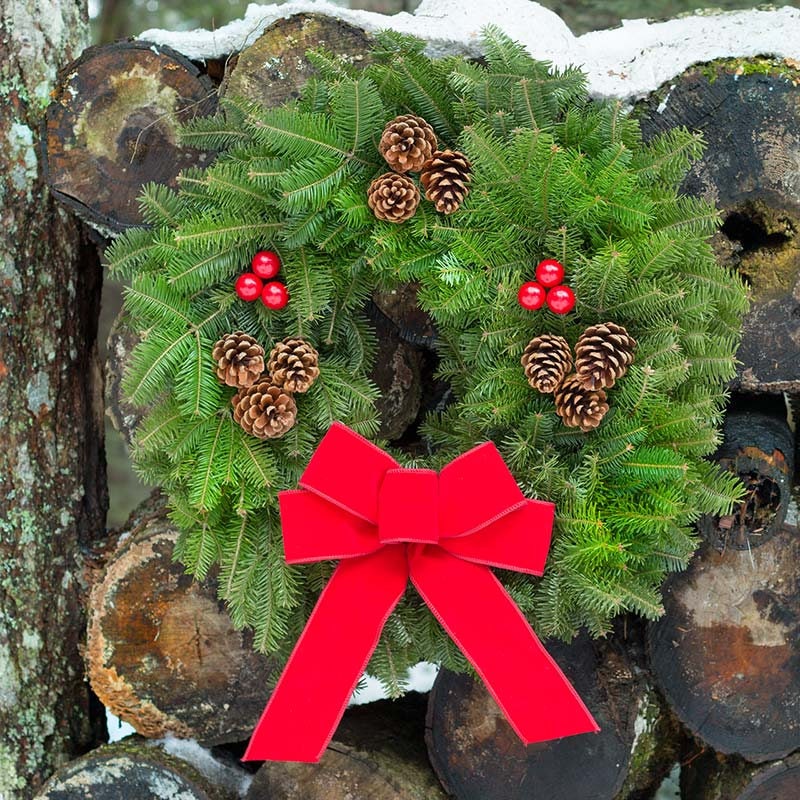 Fresh Wreath - Window Wreaths Holiday Gifts Employees Simple Maine Christmas Reef Live Front Door