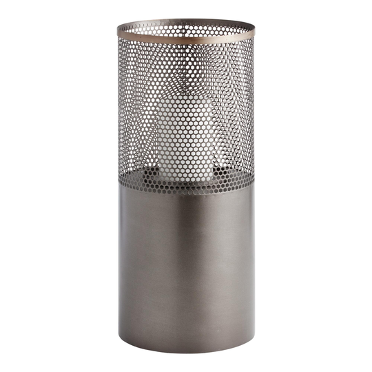 Bronze Metal Honeycomb Platform Hurricane Lantern: Black by World Market