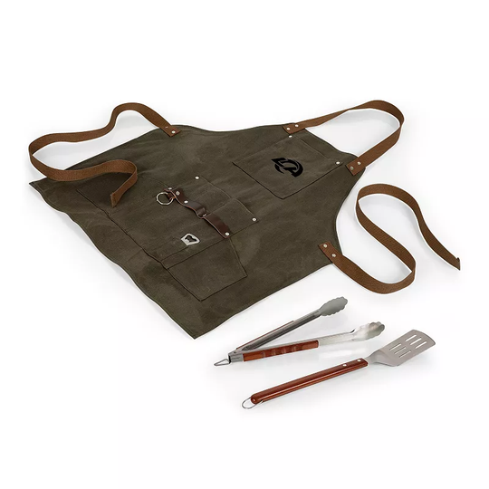 Picnic Time Los Angeles Rams Apron & BBQ Tools Set, Green