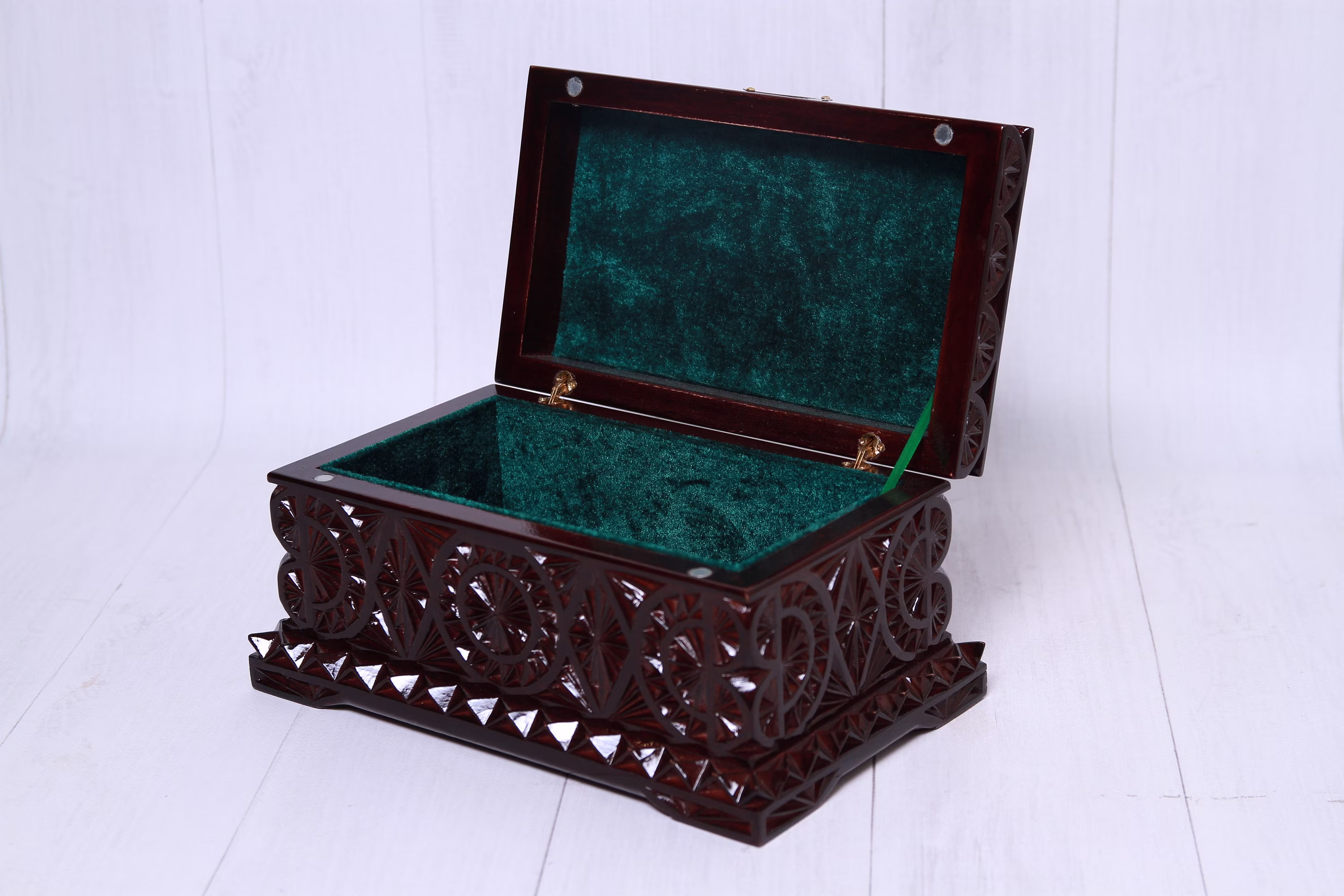 Wooden Jewelry Box Carved Hand Wood Carve Jewlery Box