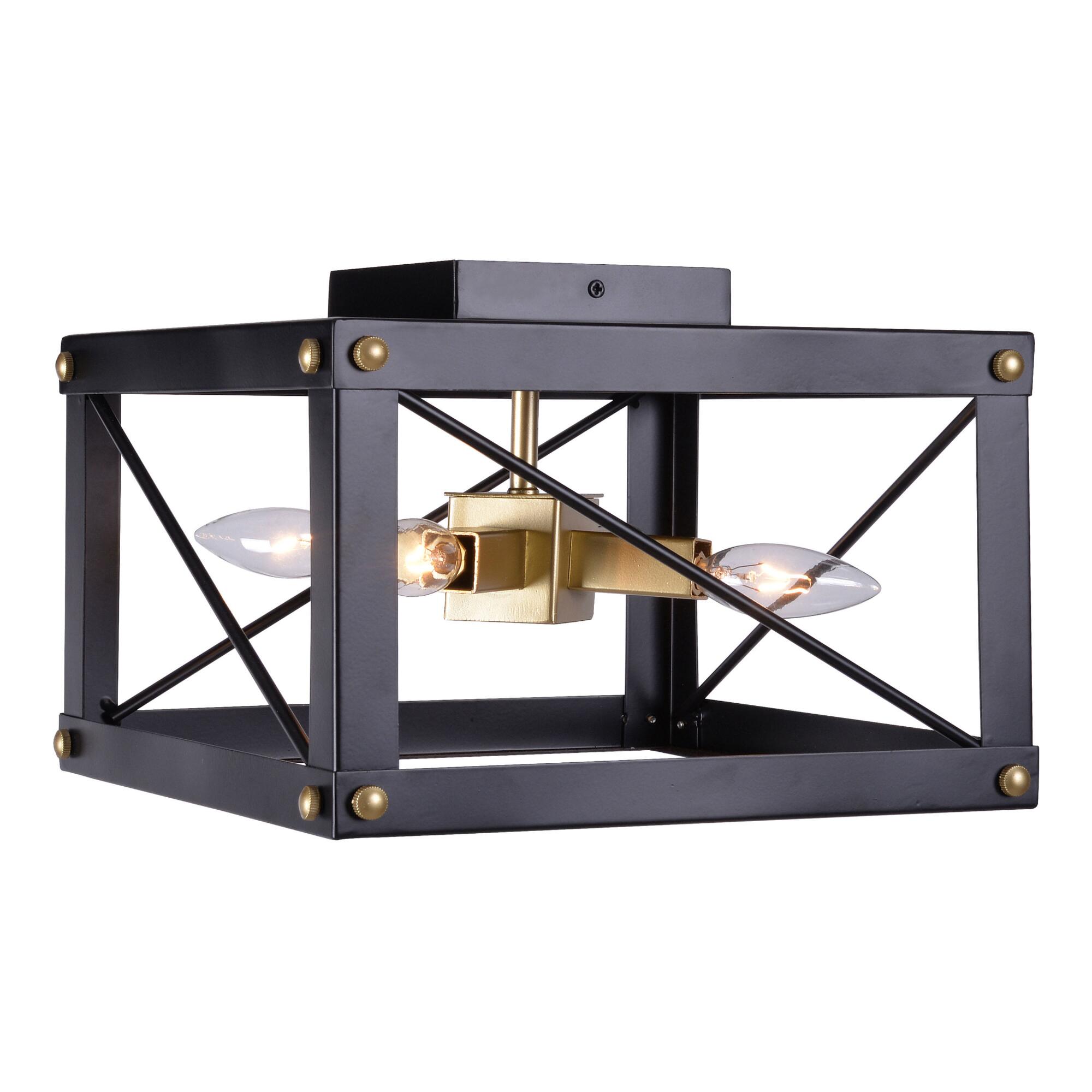 Black And Gold 4 Light Flush Mount Preston Ceiling Light by World Market
