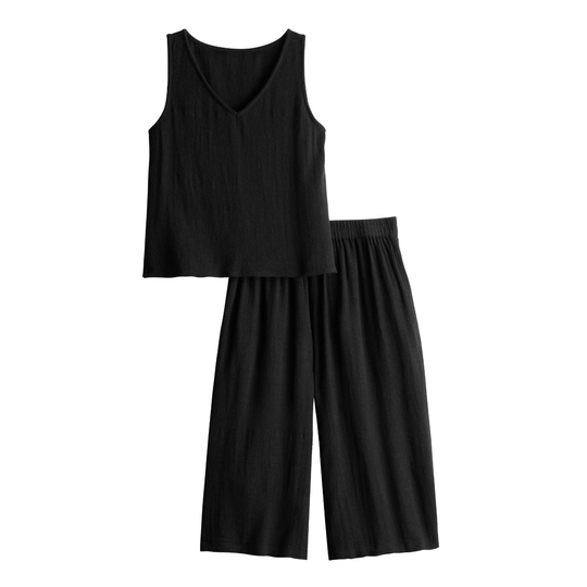 Black Textured Khadi Loungewear Collection by World Market