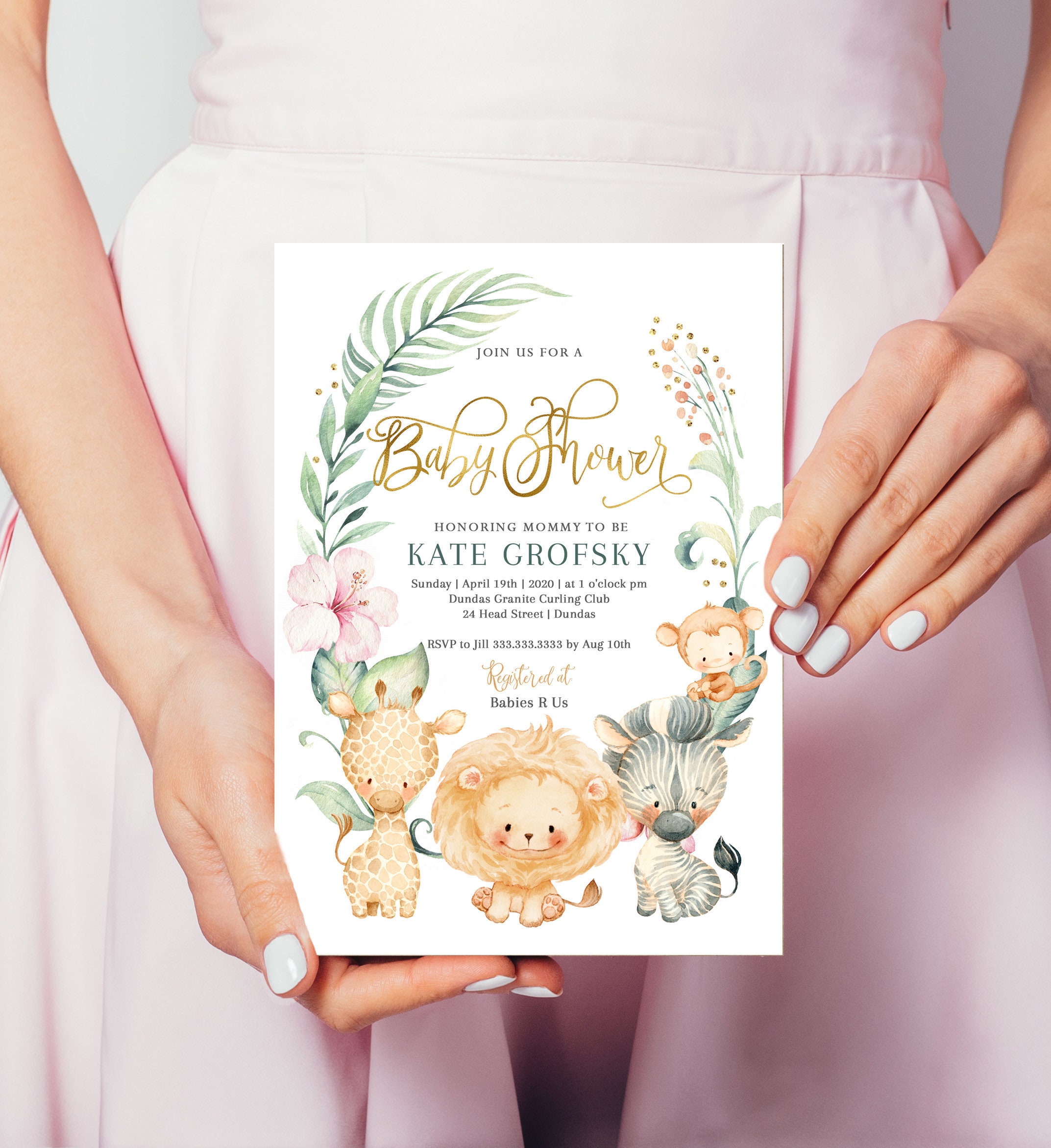 Jungle Baby Shower Invitation, Safari Jungle Zoo Wild Invitation #14