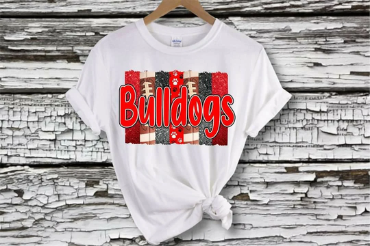 Bulldog Brush Stroke Football Dtf Transfer