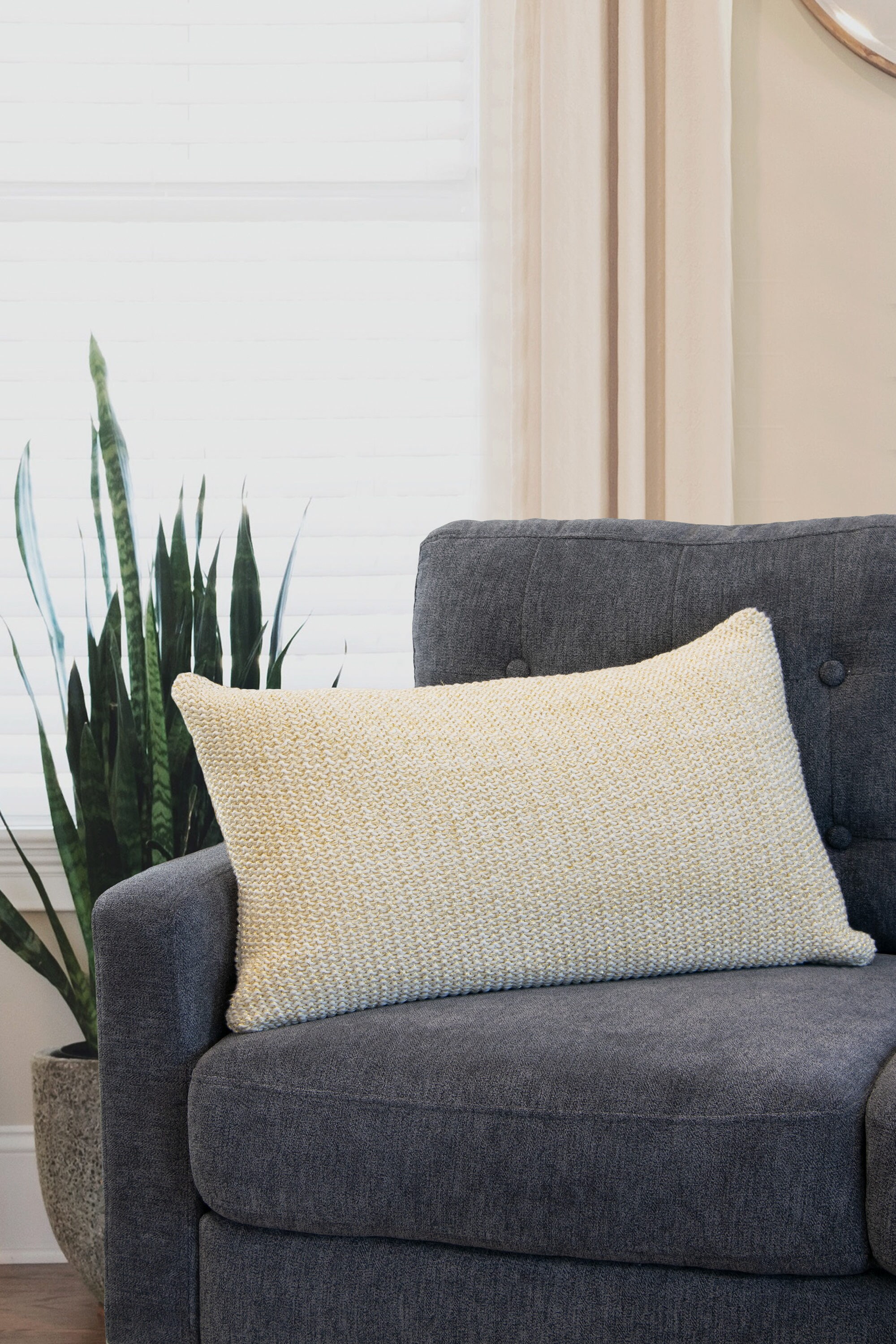 Westex 14-in x 22-in Off-white Cotton/Polyester Blend Indoor Decorative Pillow | 653018