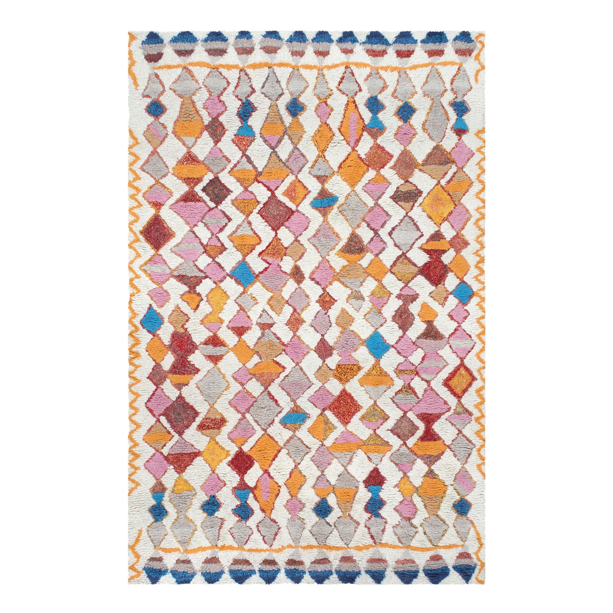 Multicolor Diamond Tufted Wool Blend Tangier Area Rug by World Market