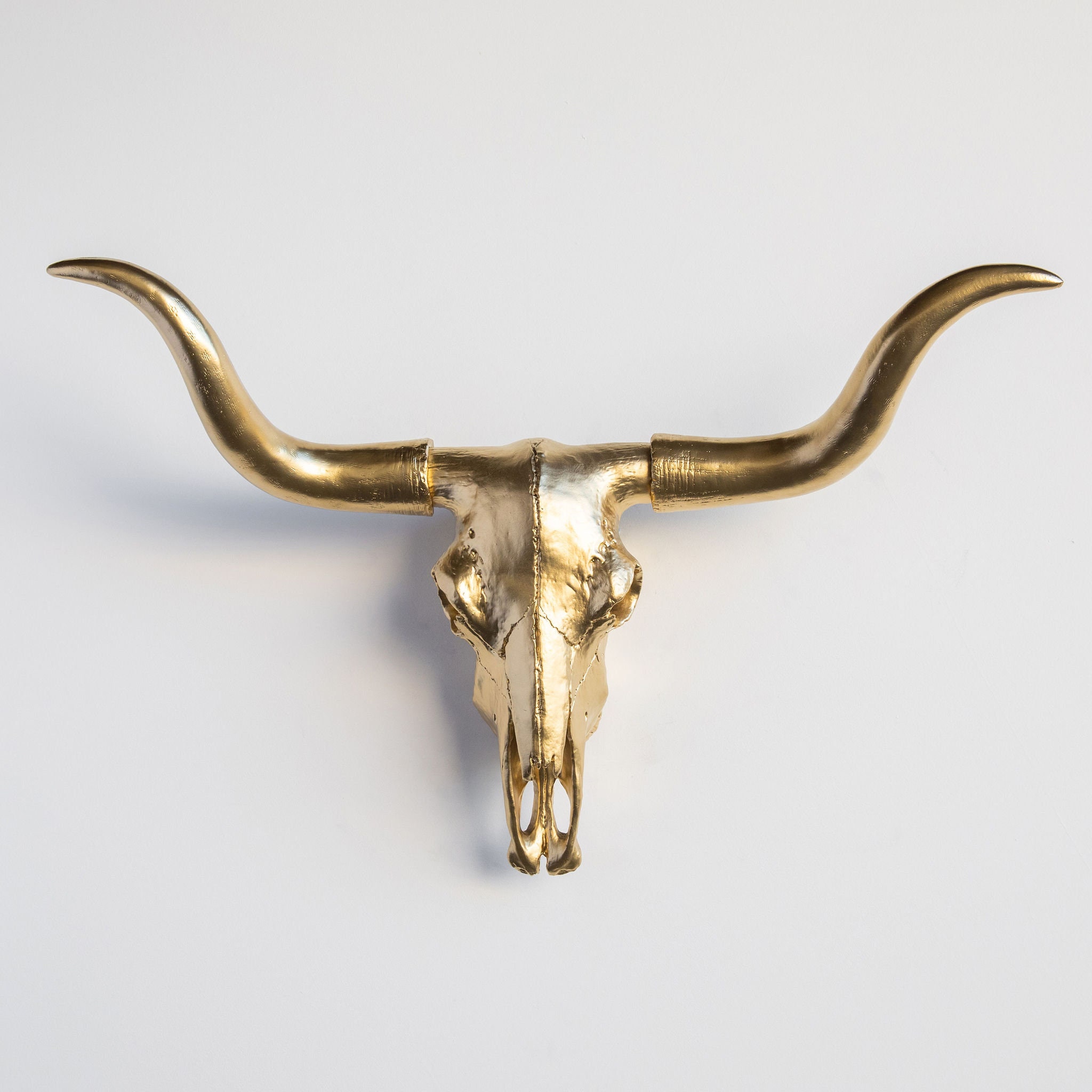 Faux Taxidermy Texas Longhorn Skull Mount - Wall Decor Gold Tl0808