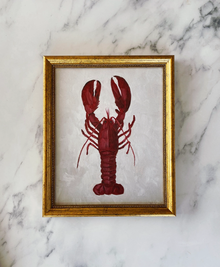 Lobster - Art Print Unframed Lobster Oil Painting Beach House Coastal Nautical Original