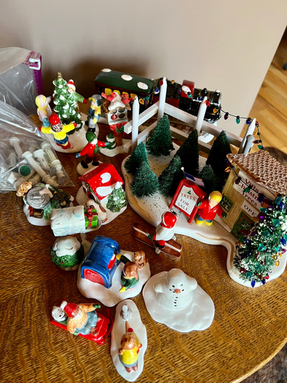 Christmas Village Display, Dept 56 Collectible Holiday Figurines, Vintage Statues