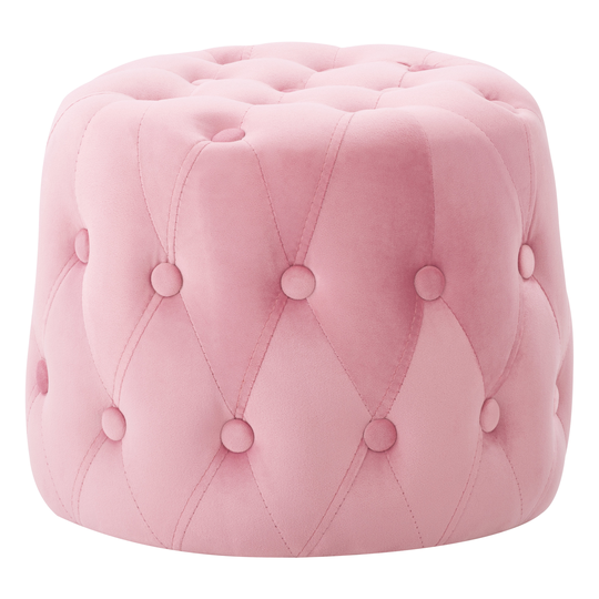 CorLiving Lynwood Modern Pink Polyester/Polyester Blend Pouf Ottoman | LYN-427-O