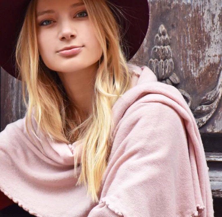 Cashmere-Blend Scarf - Essential Travel Scarf Subtle Ruffle
