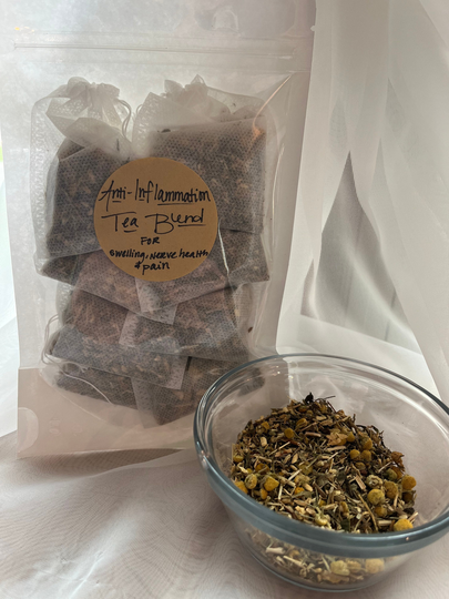 Anti-Inflammation Tea Blend, Nerve Health, Pain, Swelling, Fluid Retention, Join Arthritis, Fibromyalgia, Herbal