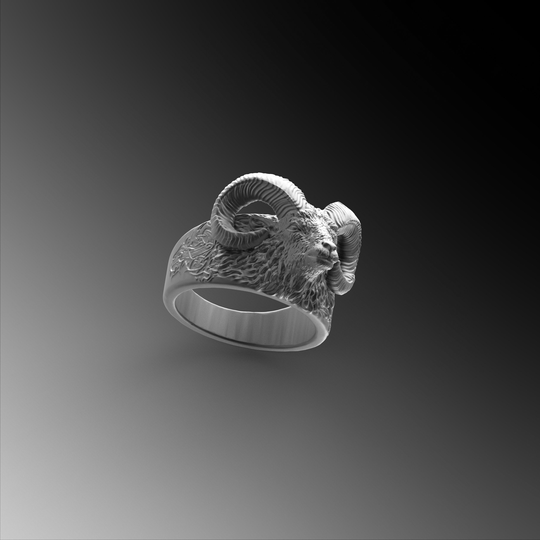 Silver Ram Head Rings For Man Aries Ring Men Signet Unique Pinky